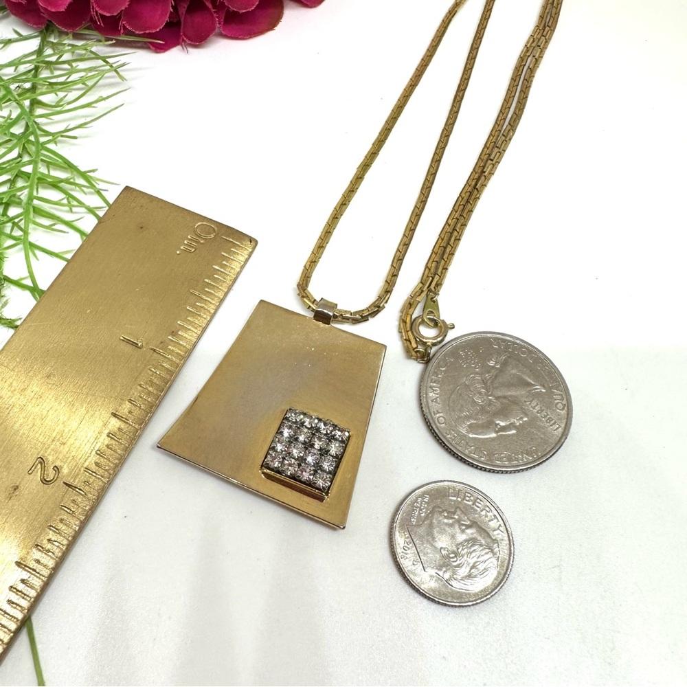 VINTAGE⚜️Abstract Crystal Embellished Pendant Necklace - Picture 8 of 8